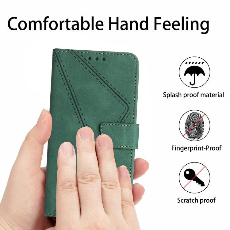 For Google Pixel 9 Pro XL Stitching Embossed Leather Phone Case(Green) - Google Cases by buy2fix | Online Shopping UK | buy2fix