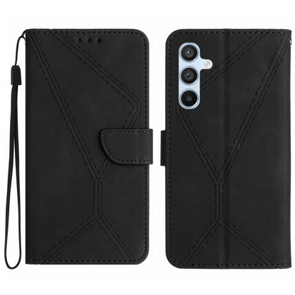 For Samsung Galaxy S23 FE 5G Stitching Embossed Leather Phone Case(Black) - Galaxy S23 FE 5G Cases by buy2fix | Online Shopping UK | buy2fix