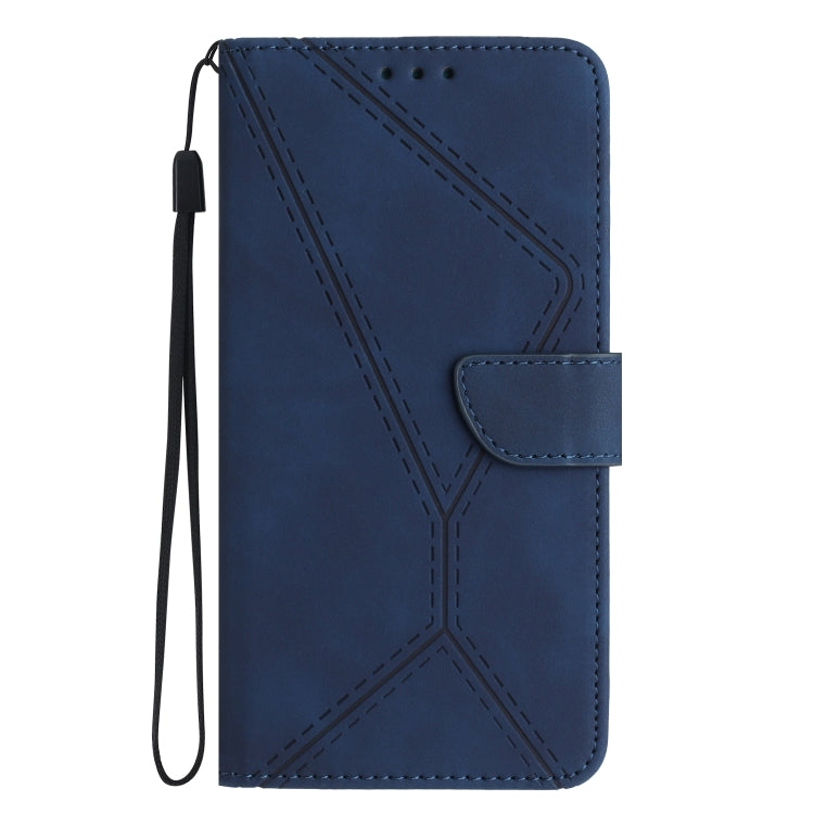 For Samsung Galaxy S24 5G Stitching Embossed Leather Phone Case(Blue) - Galaxy S24 5G Cases by buy2fix | Online Shopping UK | buy2fix
