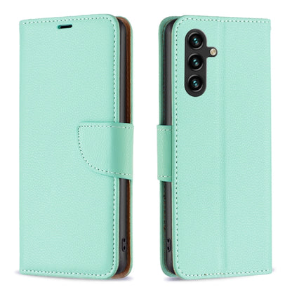 For Samsung Galaxy A35 Litchi Texture Pure Color Flip Leather Phone Case(Green) - Galaxy Phone Cases by buy2fix | Online Shopping UK | buy2fix