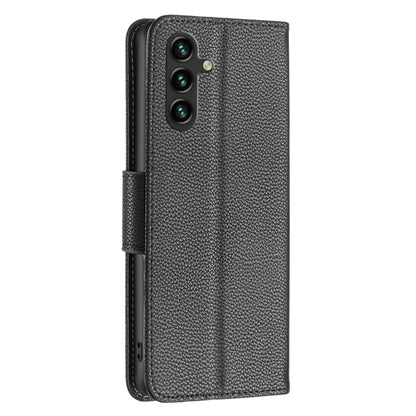 For Samsung Galaxy A55 Litchi Texture Pure Color Flip Leather Phone Case(Black) - Galaxy Phone Cases by buy2fix | Online Shopping UK | buy2fix