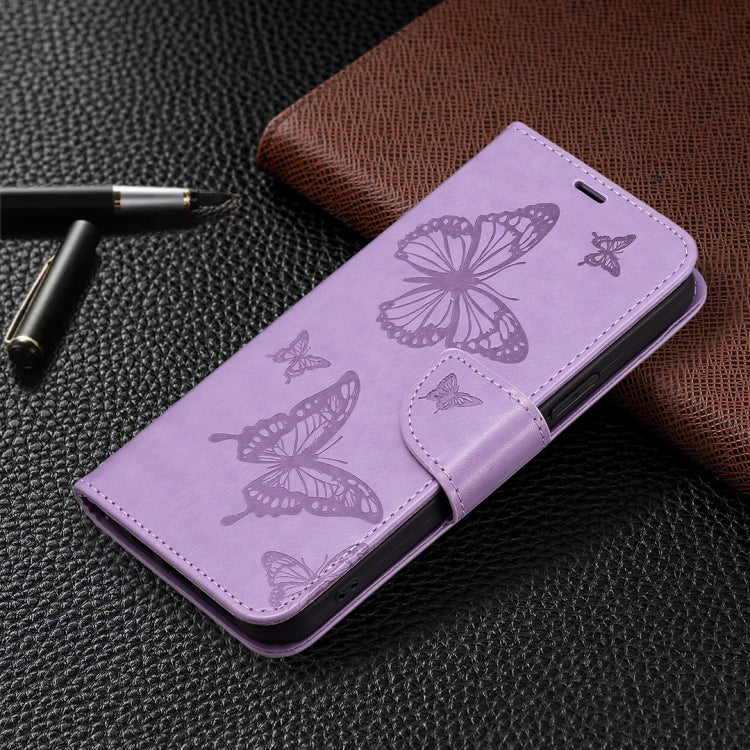 For Samsung Galaxy S24 5G Embossing Two Butterflies Pattern Leather Phone Case(Purple) - Galaxy S24 5G Cases by buy2fix | Online Shopping UK | buy2fix