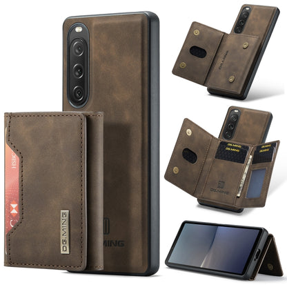 For Sony Xperia 10 V DG.MING M2 Series 3-Fold Multi Card Bag + Magnetic Phone Case(Coffee) - Sony Cases by DG.MING | Online Shopping UK | buy2fix