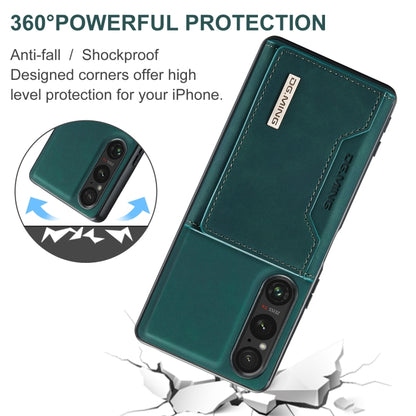 For Sony Xperia 1 VI DG.MING M2 Series 3-Fold Multi Card Bag + Magnetic Phone Case(Green) - Sony Cases by DG.MING | Online Shopping UK | buy2fix