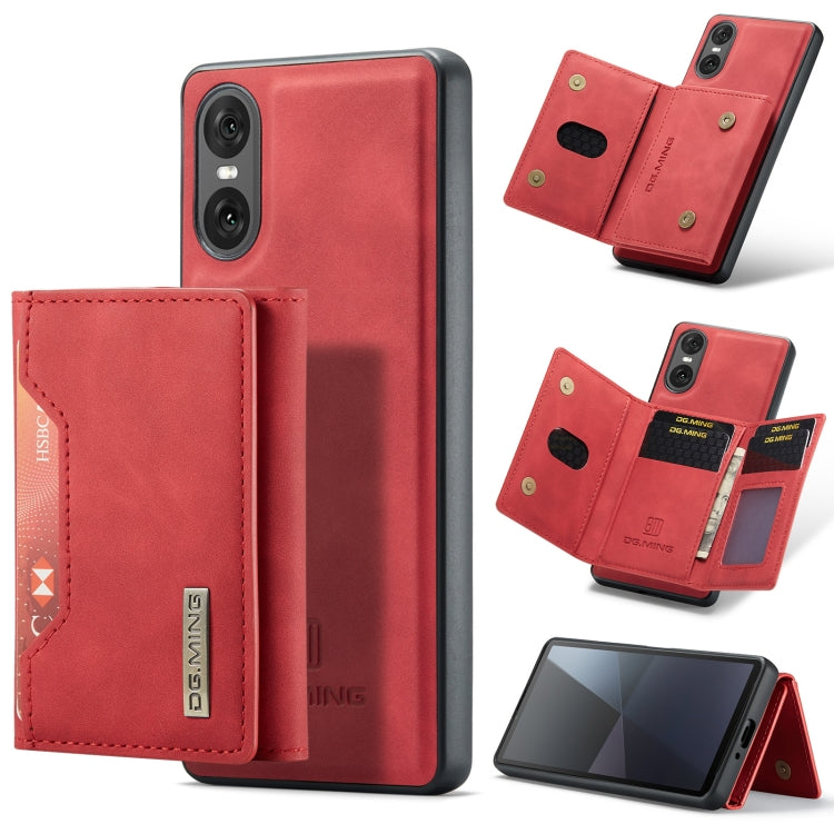 For Sony Xperia 10 VI DG.MING M2 Series 3-Fold Multi Card Bag + Magnetic Phone Case(Red) - Sony Cases by DG.MING | Online Shopping UK | buy2fix