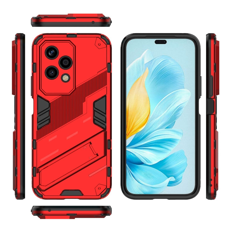 For Honor 200 Lite Global Punk Armor 2 in 1 PC + TPU Phone Case with Holder(Red) - Honor Cases by buy2fix | Online Shopping UK | buy2fix