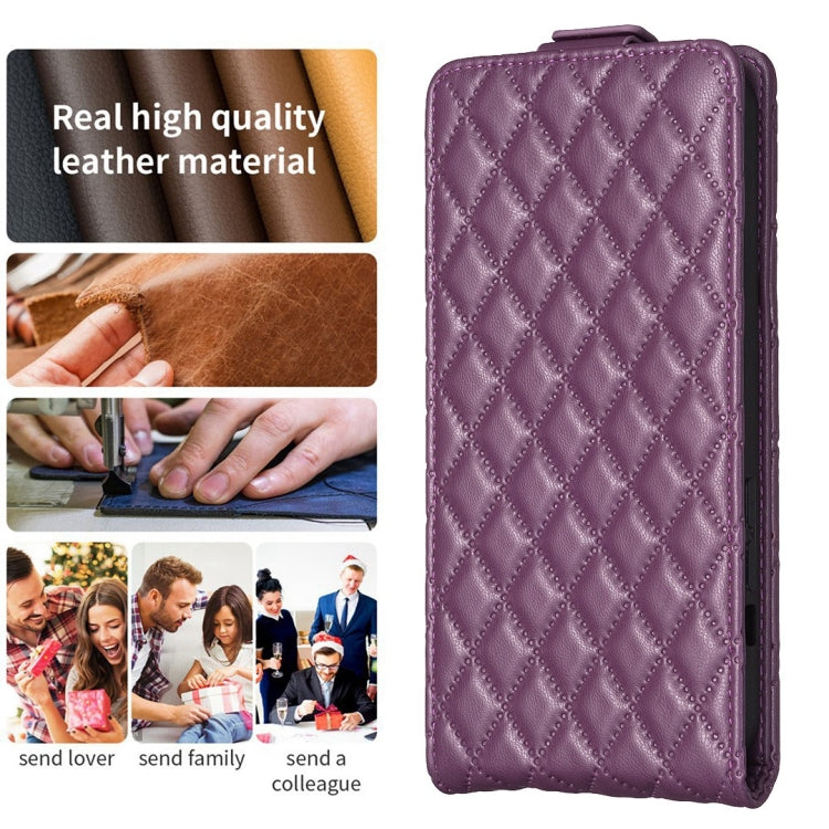 For Nokia G310 Diamond Lattice Vertical Flip Leather Phone Case(Dark Purple) - Nokia Cases by buy2fix | Online Shopping UK | buy2fix