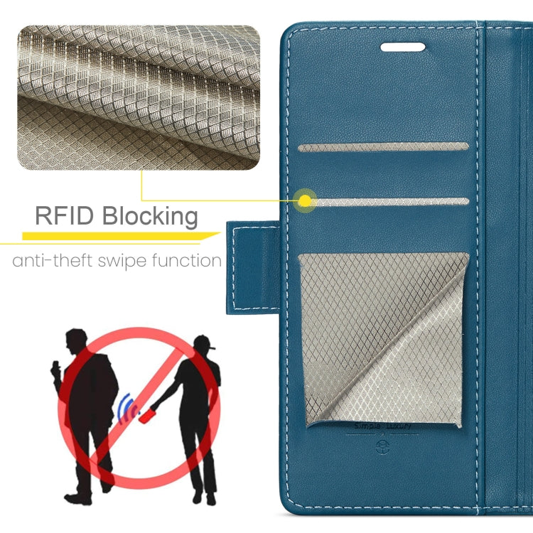 For Samsung Galaxy Z Fold5 CaseMe 023 Butterfly Buckle Litchi Texture RFID Anti-theft Leather Phone Case(Blue) - Galaxy Z Fold5 Cases by CaseMe | Online Shopping UK | buy2fix