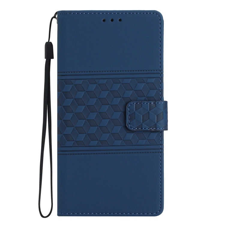 For iPhone 16 Pro Max Diamond Embossed Skin Feel Leather Phone Case(Dark Blue) - iPhone 16 Pro Max Cases by buy2fix | Online Shopping UK | buy2fix