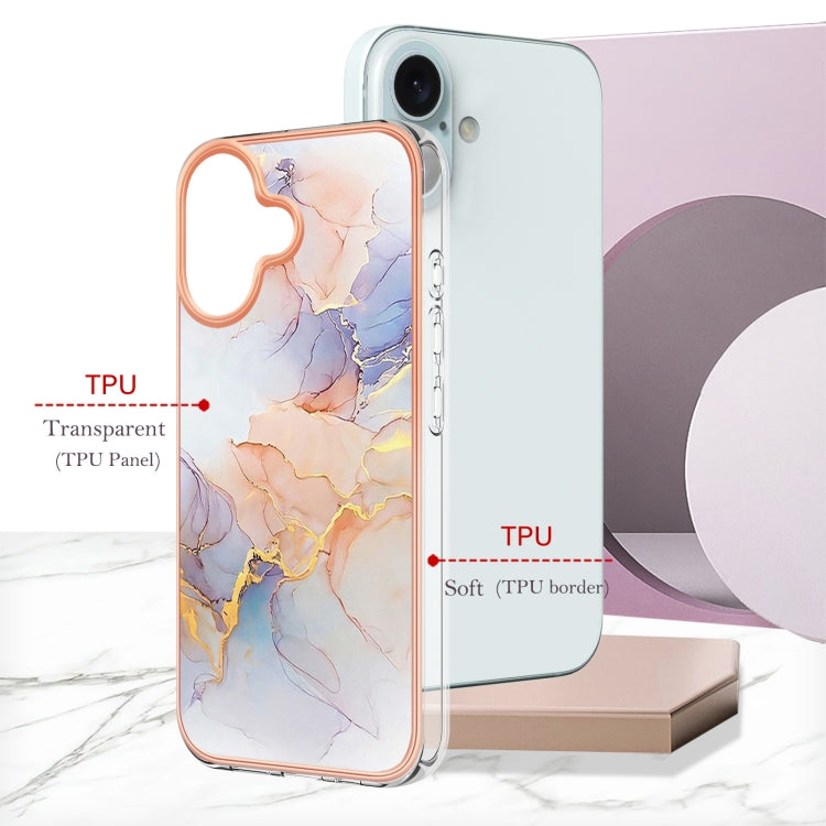 For iPhone 16 Electroplating Pattern IMD TPU Shockproof Case(Milky Way White Marble) - iPhone 16 Cases by buy2fix | Online Shopping UK | buy2fix