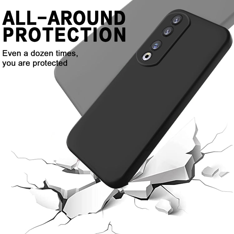 For Honor 90 Pro Pure Color Liquid Silicone Shockproof Phone Case(Black) - Honor Cases by buy2fix | Online Shopping UK | buy2fix