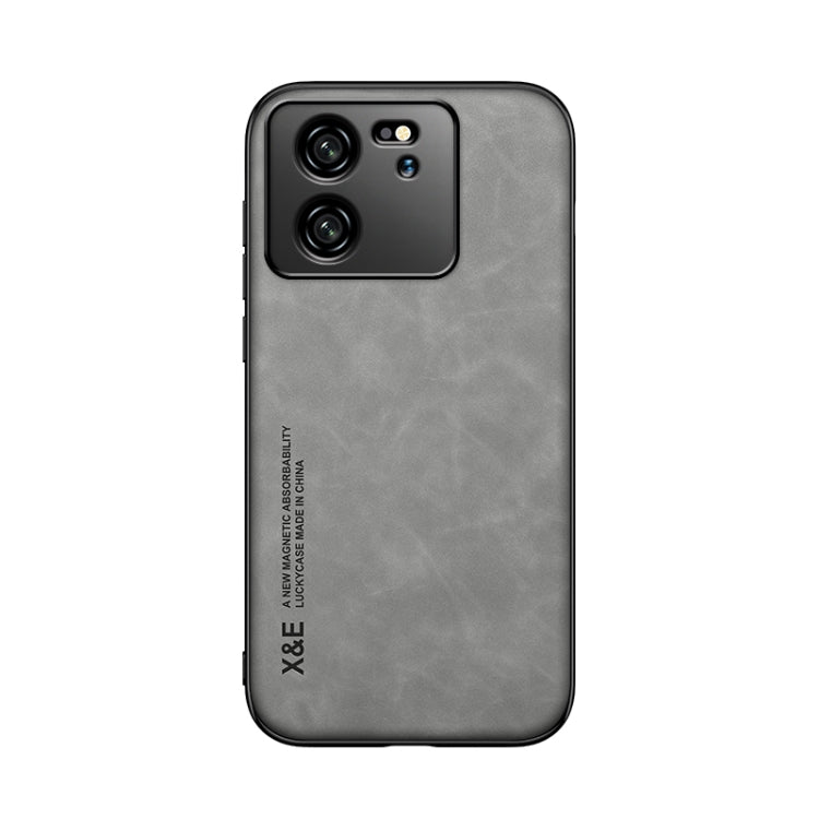 For Xiaomi Redmi K60 Ultra Skin Feel Magnetic Leather Back Phone Case(Light Grey) - Redmi K60 Ultra Cases by buy2fix | Online Shopping UK | buy2fix