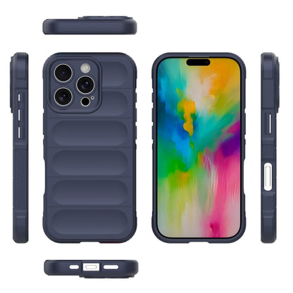 For iPhone 16 Pro Magic Shield TPU + Flannel Phone Case(Dark Blue) - iPhone 16 Pro Cases by buy2fix | Online Shopping UK | buy2fix