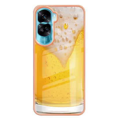 For Honor 90 Lite 5G Electroplating Marble Dual-side IMD Phone Case(Draft Beer) - Honor Cases by buy2fix | Online Shopping UK | buy2fix