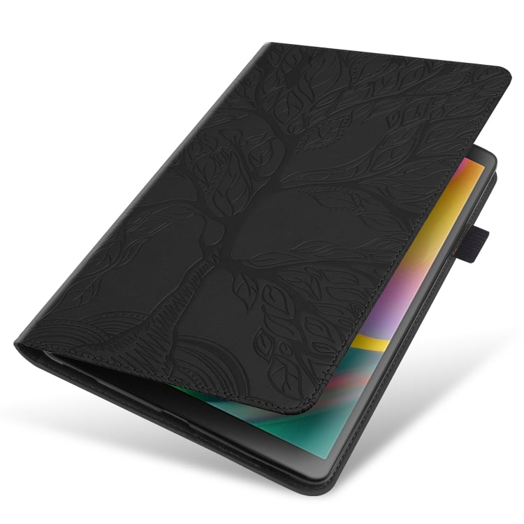 For Samsung Galaxy Tab S9+ Life Tree Series Horizontal Flip Leather Tablet Case(Black) - Galaxy Tab S9+ Cases by buy2fix | Online Shopping UK | buy2fix