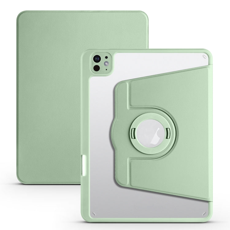 For iPad Pro 13 2024 Acrylic 360 Rotation Detachable Leather Tablet Case(Green) - iPad Pro 13 2024 Cases by buy2fix | Online Shopping UK | buy2fix