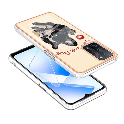 For OPPO A55 5G / A53s 5G / A54 4G Electroplating Marble Dual-side IMD Phone Case(Lucky Dog) - OPPO Cases by buy2fix | Online Shopping UK | buy2fix