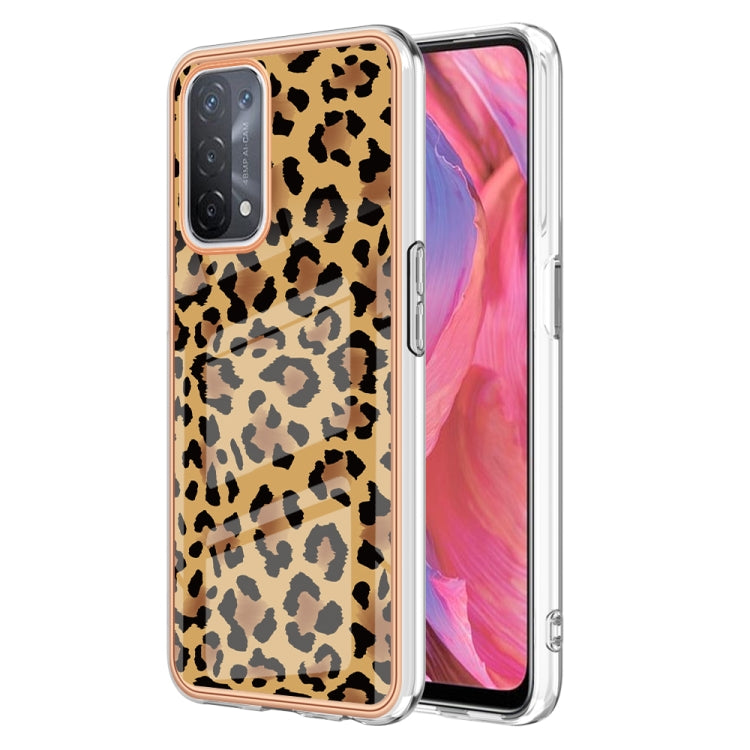 For OPPO A74 / A93 5G / A54 5G / A93s 5G Electroplating Marble Dual-side IMD Phone Case(Leopard Print) - OPPO Cases by buy2fix | Online Shopping UK | buy2fix