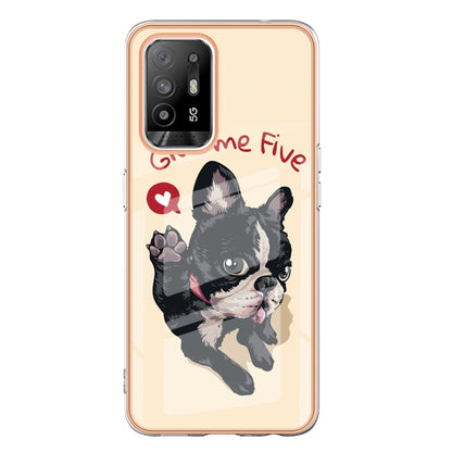 For OPPO A94 5G / A95 5G Electroplating Marble Dual-side IMD Phone Case(Lucky Dog) - OPPO Cases by buy2fix | Online Shopping UK | buy2fix