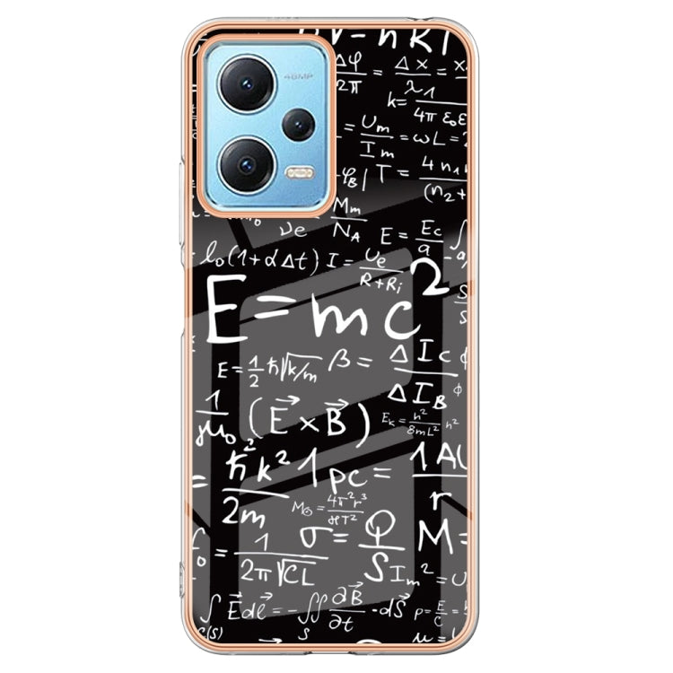 For Xiaomi Redmi Note 12 5G Global Electroplating Marble Dual-side IMD Phone Case(Equation) - Xiaomi Cases by buy2fix | Online Shopping UK | buy2fix