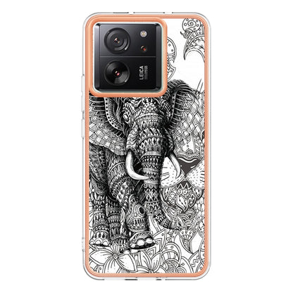 For Xiaomi 13T/13T Pro Electroplating Marble Dual-side IMD Phone Case(Totem Elephant) - Xiaomi Cases by buy2fix | Online Shopping UK | buy2fix