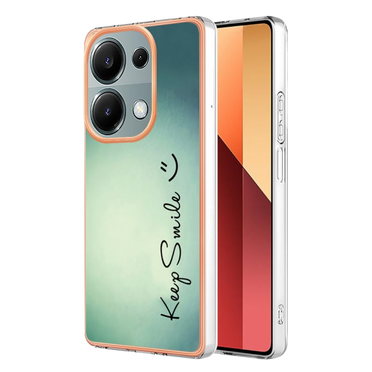 For Xiaomi Redmi Note 13 Pro 4G/Poco M6 Pro 4G Electroplating Marble Dual-side IMD Phone Case(Smile) - Note 13 Pro Cases by buy2fix | Online Shopping UK | buy2fix