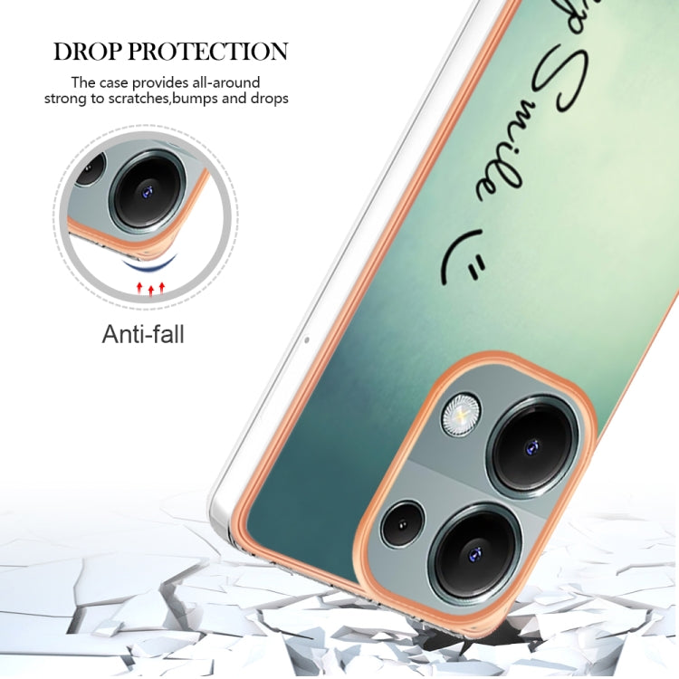 For Xiaomi Redmi Note 13 Pro 4G/Poco M6 Pro 4G Electroplating Marble Dual-side IMD Phone Case(Smile) - Note 13 Pro Cases by buy2fix | Online Shopping UK | buy2fix