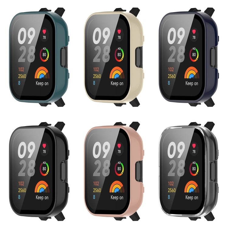 For Xiaomi Mi Watch Lite 3 PC + Tempered Film Integrated Watch Protective Case(Transparent) - Watch Cases by buy2fix | Online Shopping UK | buy2fix