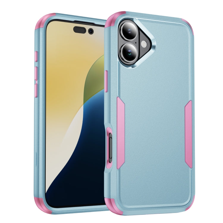 For iPhone 16 Commuter Shockproof TPU + PC Phone Case(Grey Green+Pink) - iPhone 16 Cases by buy2fix | Online Shopping UK | buy2fix