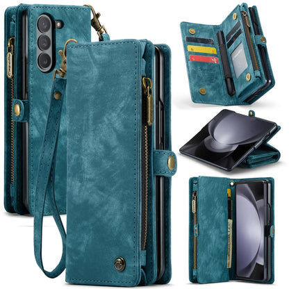 For Samsung Galaxy Z Fold5 CaseMe 008 Multifunctional Zipper Wallet Phone Leather Case(Blue) - Galaxy Z Fold5 Cases by CaseMe | Online Shopping UK | buy2fix