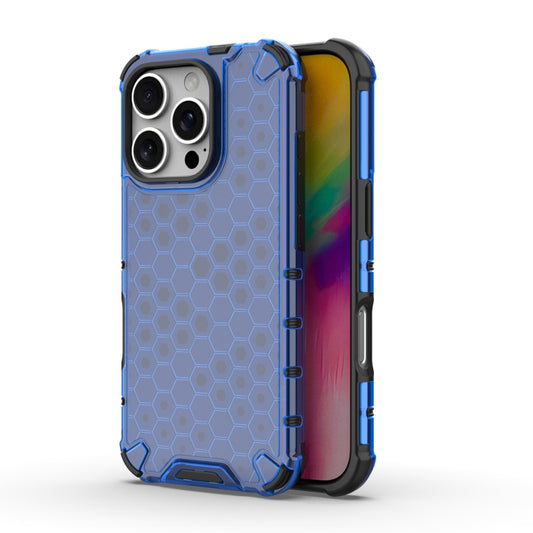 For iPhone 16 Pro Honeycomb Shockproof Phone Case(Blue) - iPhone 16 Pro Cases by buy2fix | Online Shopping UK | buy2fix