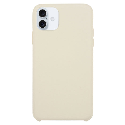 For iPhone 16 Plus Solid Silicone Phone Case(Beige) - iPhone 16 Plus Cases by buy2fix | Online Shopping UK | buy2fix