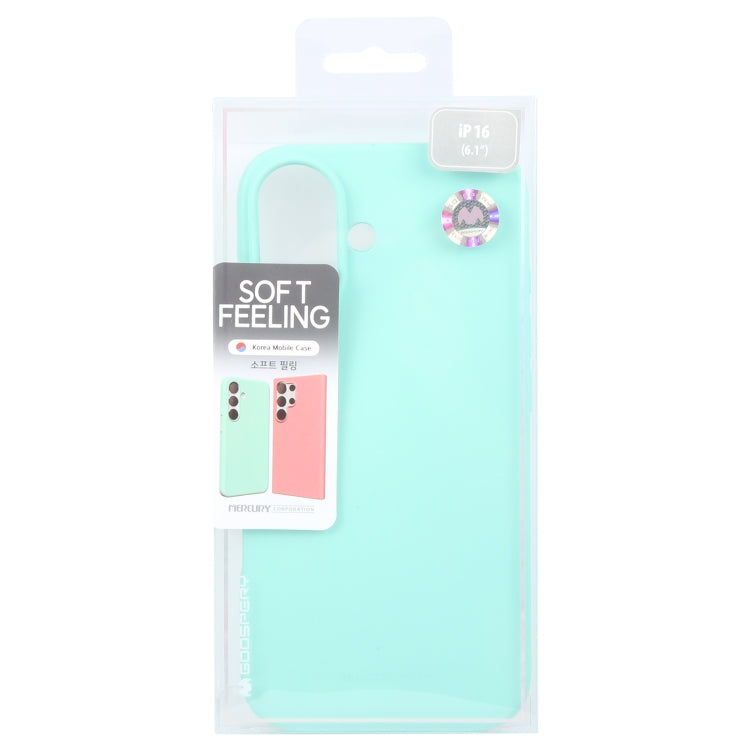 For iPhone 16 GOOSPERY SOFT FEELING Liquid TPU Soft Phone Case(Mint Green) - iPhone 16 Cases by GOOSPERY | Online Shopping UK | buy2fix