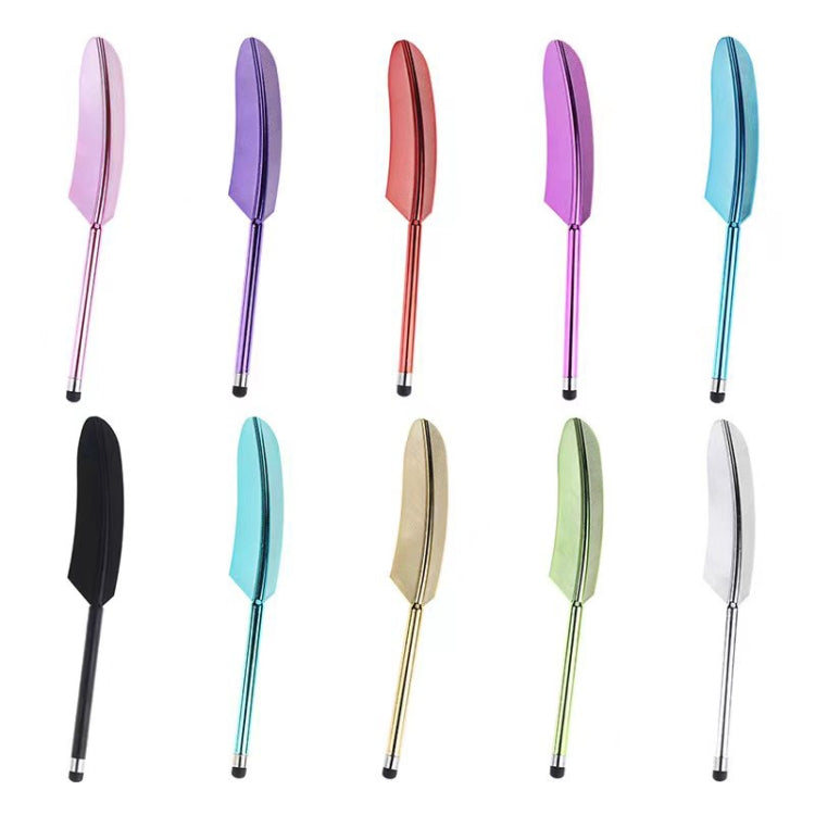 Electroplated Feather Stylus Pen(Light Blue) - Stylus Pen by buy2fix | Online Shopping UK | buy2fix