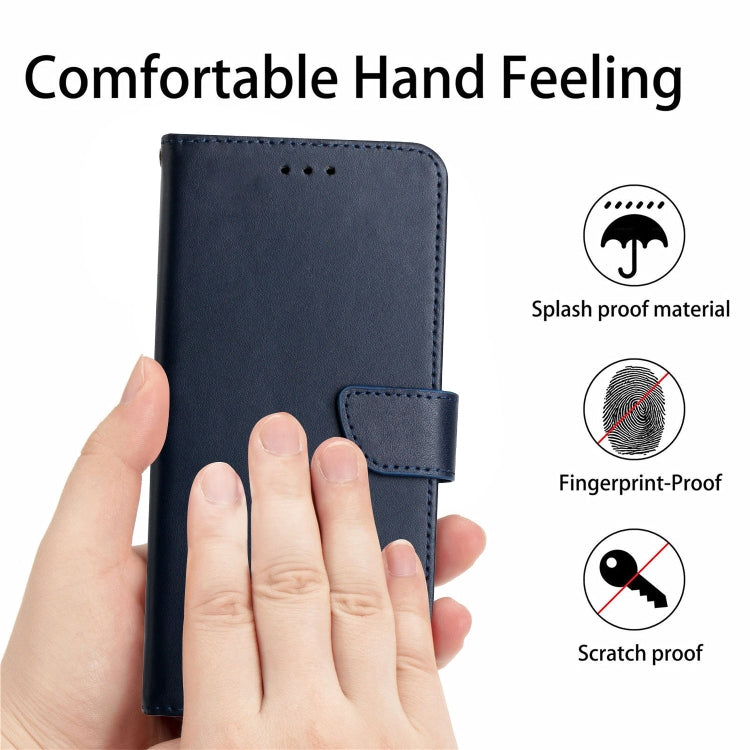 For Motorola Moto G Power 5G 2024 Genuine Leather Fingerprint-proof Horizontal Flip Phone Case(Blue) - Motorola Cases by buy2fix | Online Shopping UK | buy2fix