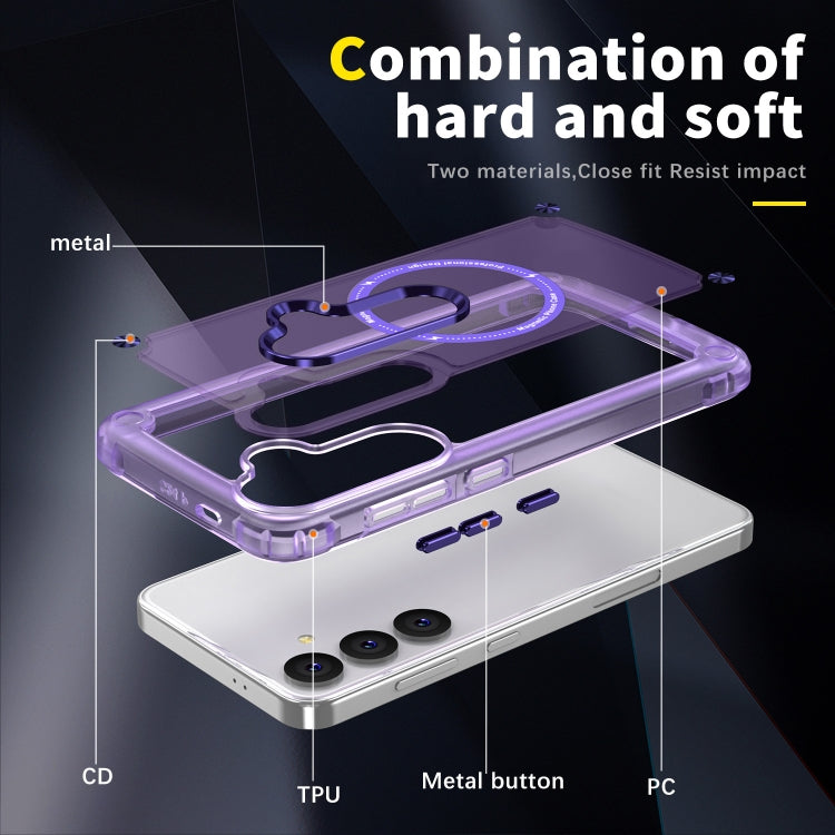 For Samsung Galaxy S25+ 5G Skin Feel TPU + PC MagSafe Magnetic Phone Case(Transparent Purple) - Galaxy S25+ 5G Cases by buy2fix | Online Shopping UK | buy2fix