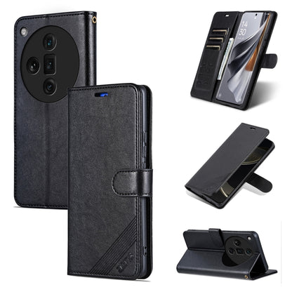 For OPPO Find X7 Ultra AZNS Sheepskin Texture Flip Leather Phone Case(Black) - Find X7 Ultra Cases by AZNS | Online Shopping UK | buy2fix