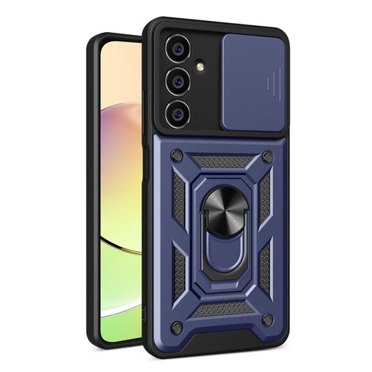 For Samsung Galaxy M54 5G Sliding Camera Cover Design TPU+PC Phone Case(Blue) - Galaxy Phone Cases by buy2fix | Online Shopping UK | buy2fix