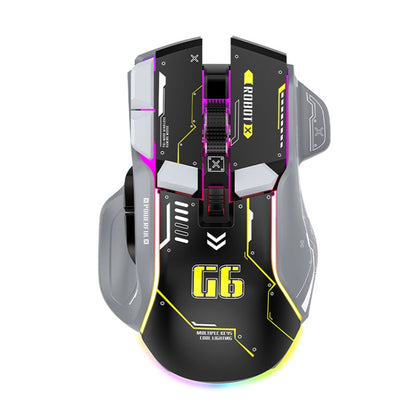 HXSJ G6 10 Keys RGB 12800DPI Tri-mode Wireless Gaming Mouse(Black) - Wireless Mice by HXSJ | Online Shopping UK | buy2fix