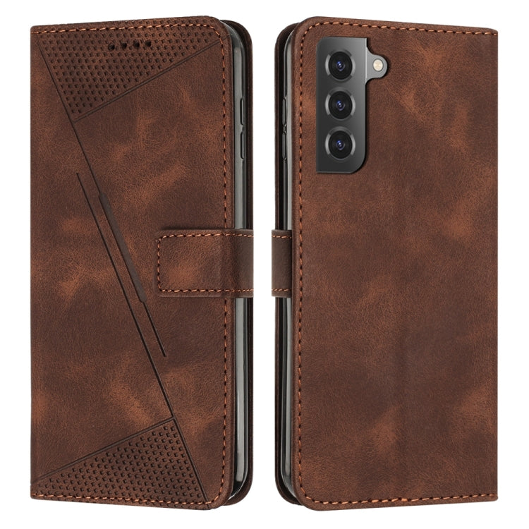 For Samsung Galaxy S21+ 5G Dream Triangle Leather Phone Case with Long Lanyard(Brown) - Galaxy S21+ 5G Cases by buy2fix | Online Shopping UK | buy2fix