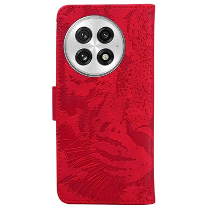 For OnePlus 13 Tiger Embossing Pattern Flip Leather Phone Case(Red) - OnePlus Cases by buy2fix | Online Shopping UK | buy2fix