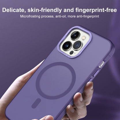 For iPhone 14 Pro MagSafe Frosted Translucent Mist Phone Case(Dark Purple) - iPhone 14 Pro Cases by buy2fix | Online Shopping UK | buy2fix