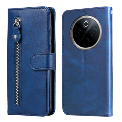 For OnePlus 13 Fashion Calf Texture Zipper Leather Phone Case(Blue) - OnePlus Cases by buy2fix | Online Shopping UK | buy2fix