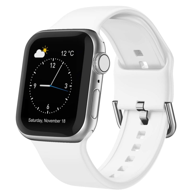 For Apple Watch Ultra 49mm Pin Buckle Silicone Watch Band(White) - Watch Bands by buy2fix | Online Shopping UK | buy2fix