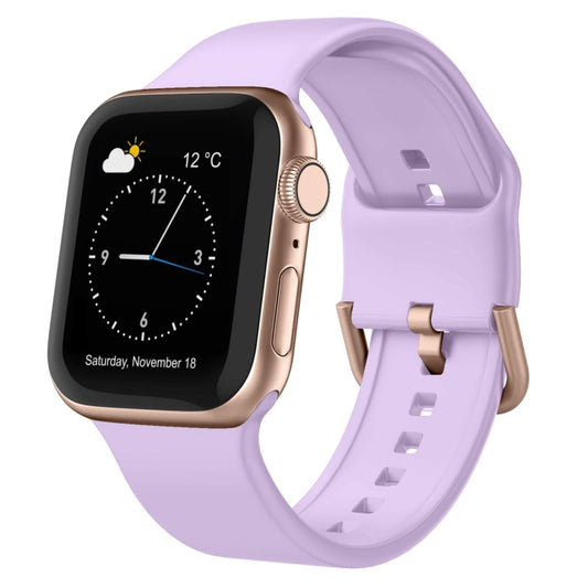 For Apple Watch Series 9 45mm Pin Buckle Silicone Watch Band(Lavender) - Watch Bands by buy2fix | Online Shopping UK | buy2fix