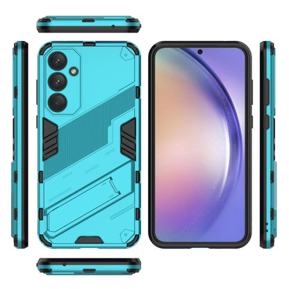 For Samsung Galaxy A35 5G Punk Armor 2 in 1 PC + TPU Shockproof Phone Case with Invisible Holder(Blue) - Galaxy Phone Cases by buy2fix | Online Shopping UK | buy2fix