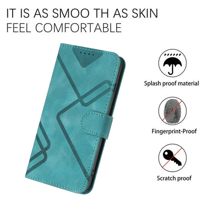 For iPhone SE 2024 Line Pattern Skin Feel Leather Phone Case(Light Blue) - More iPhone Cases by buy2fix | Online Shopping UK | buy2fix