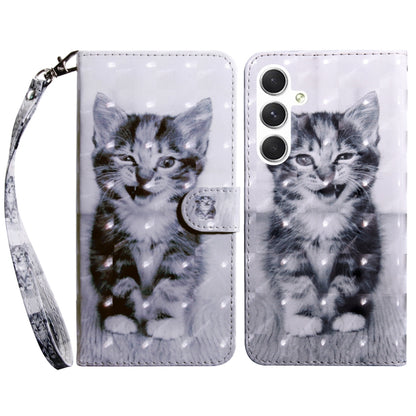 For Samsung Galaxy S24 5G 3D Painted Leather Phone Case(Smile Cat) - Galaxy S24 5G Cases by buy2fix | Online Shopping UK | buy2fix