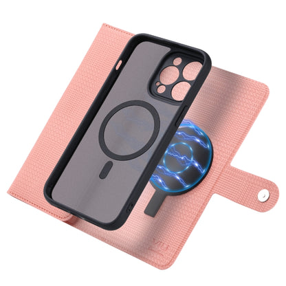 For iPhone 14 Pro ViLi GHB Series MagSafe Magnetic Zipper Leather Phone Case(Pink) - iPhone 14 Pro Cases by ViLi | Online Shopping UK | buy2fix
