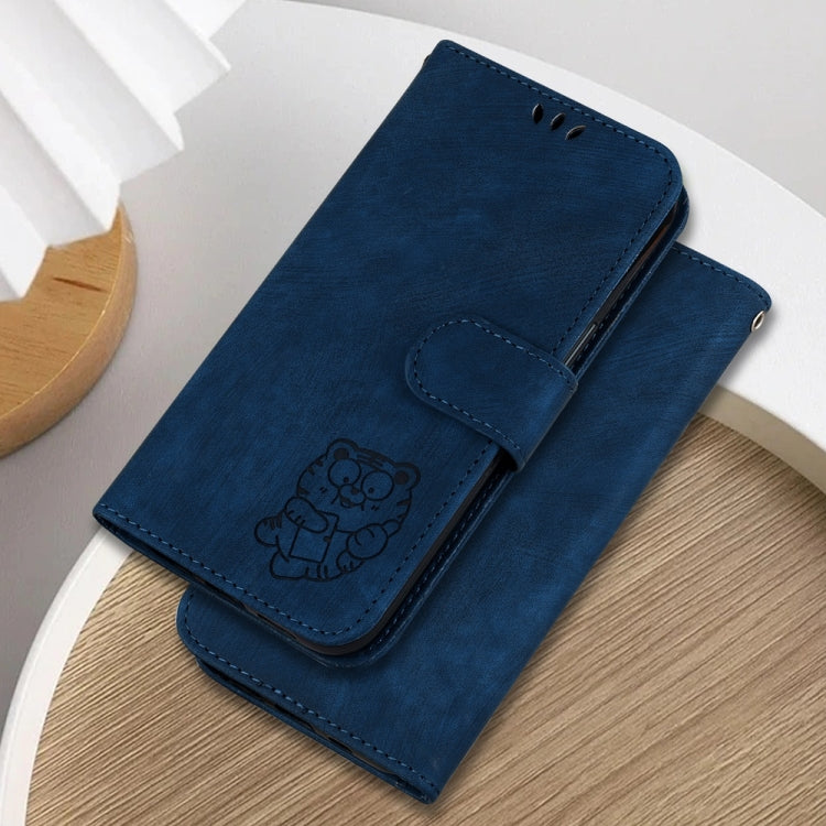 For OnePlus 13 Little Tiger Embossed Leather Phone Case(Dark Blue) - OnePlus Cases by buy2fix | Online Shopping UK | buy2fix